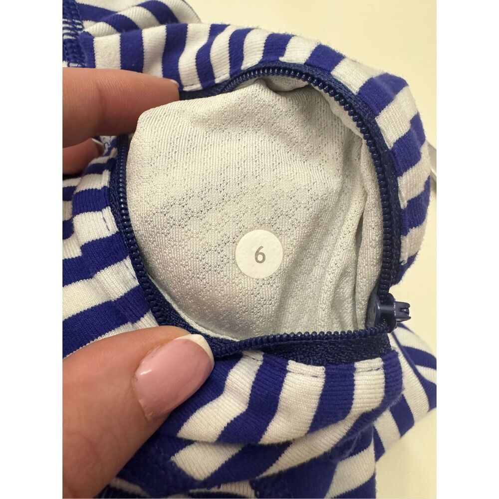 Lululemon In Stride Jacket Pigment Blue White Narrow Bold Stripe 6 - Picture 5 of 6